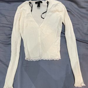 Forever 21 White Cardigan Top